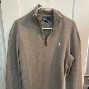 COPY - Men’s Polo Ralph Lauren Grey Quarter ZIP Sweater!